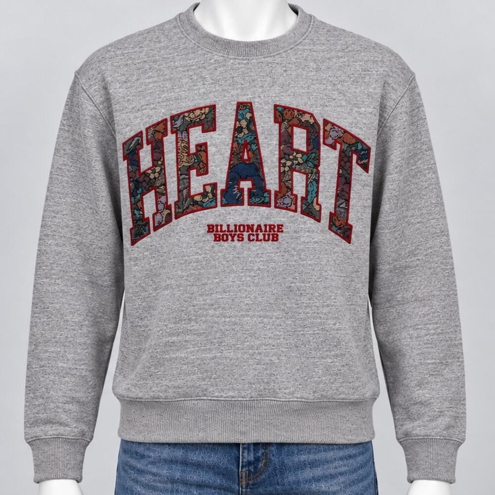 Billionaire Boys Club Heart Jacquard Tapestry Oversized Sweatshirt Mens Sz Small
